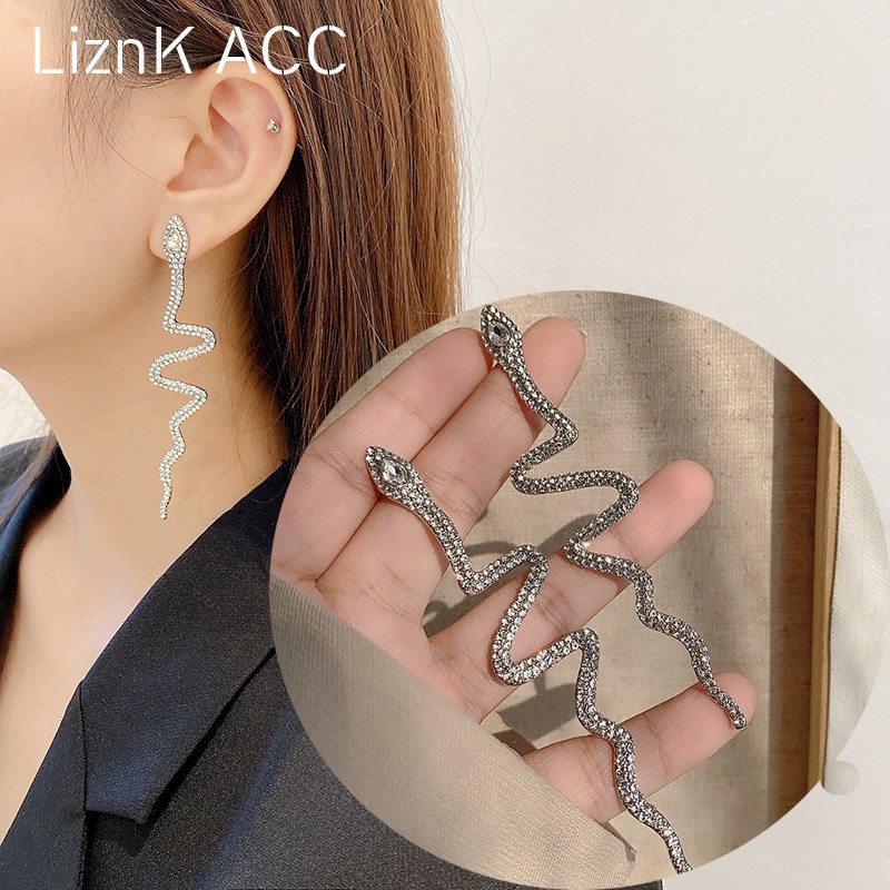 Khuyên Tai Dáng Dài Hình Rắn Phong Cách Punk Hàn Quốc 2022 Cho Nữ