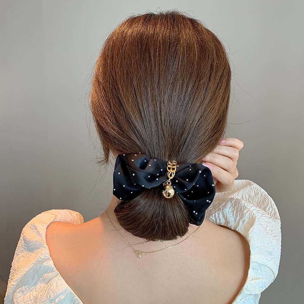 IVORY Dây Buộc Tóc Vải Lụa Satin Cỡ Lớn Thiết Kế Đơn Giản Ngọt Ngào Cho Nữ