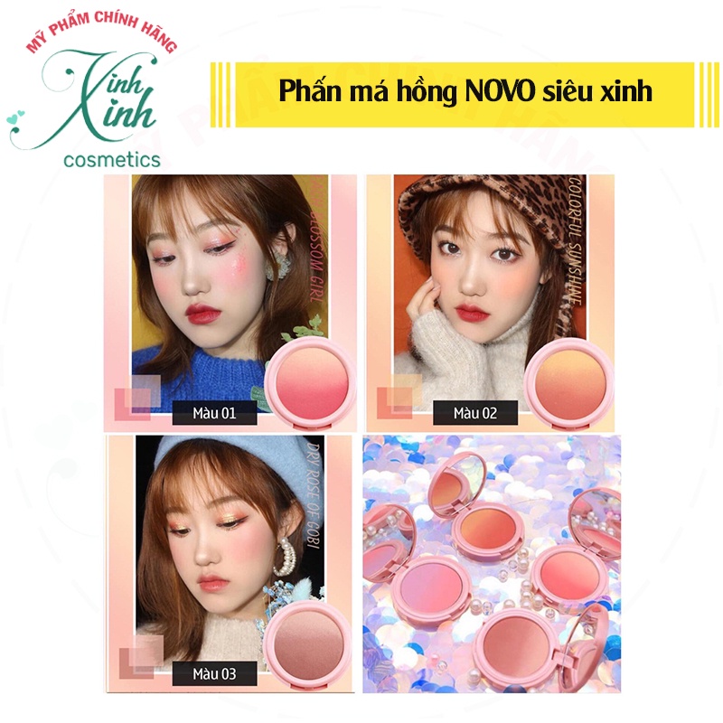 [Chính hãng] Phấn Má Hồng Novo tone cam siêu xinh