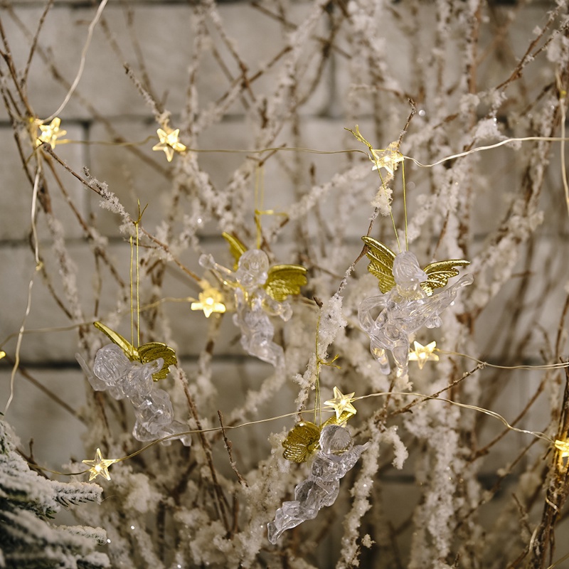 Set 4 Thiên Thần Trong Suốt Trang Trí Cây Thông Noel