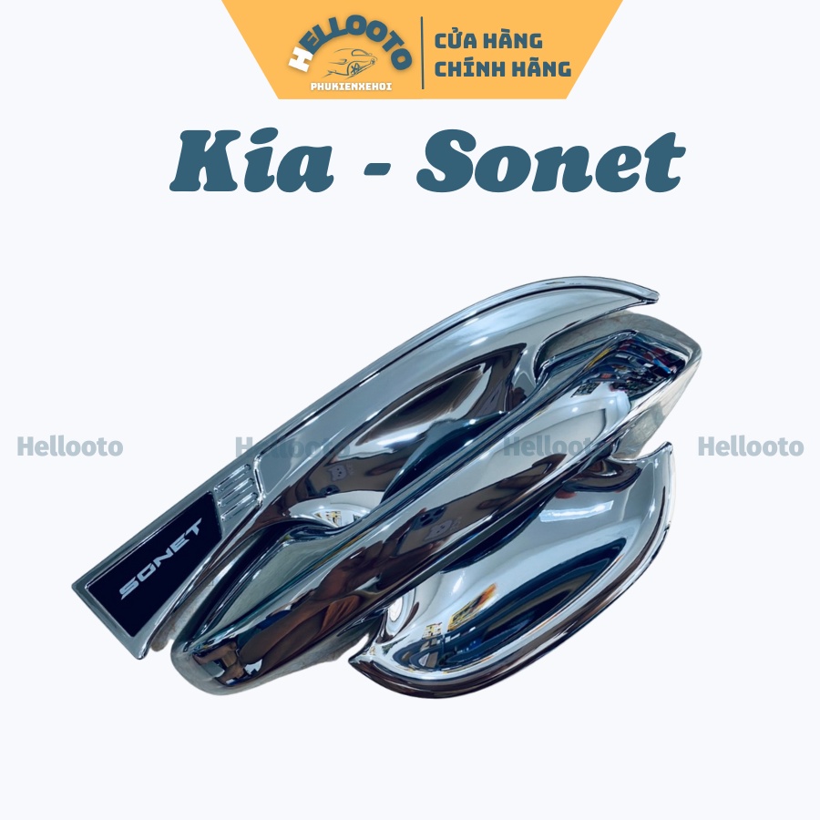 Ốp Tay Cửa Và Hõm Cửa Xe Kia Sonet 2021 2022 2023 Mạ Crom Cao Cấp Chống xước tay cửa làm đẹp cho xe