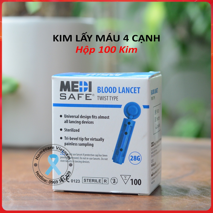 Kim tròn lấy máu thử đường huyết hộp 100 cây