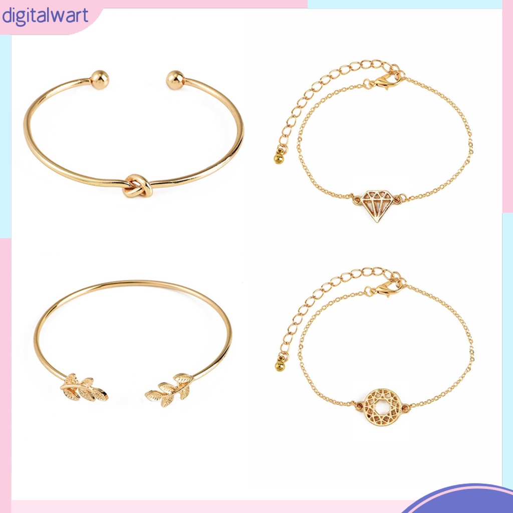 Bộ 4 Vòng Đeo Tay Nữ Phong Cách Vintage Xinh Xắn