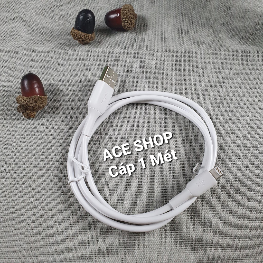 Combo Belkin củ sạc 24W + cáp lightningchính hãng , có chứng chỉ Mfi của Apple