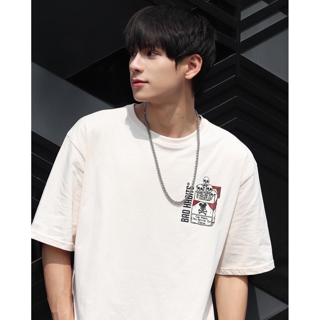 Áo Thun Unisex Bad Habits Tobacco Màu Cream 100% Cotton - Local Brand Chính Hãng | BigBuy360 - bigbuy360.vn