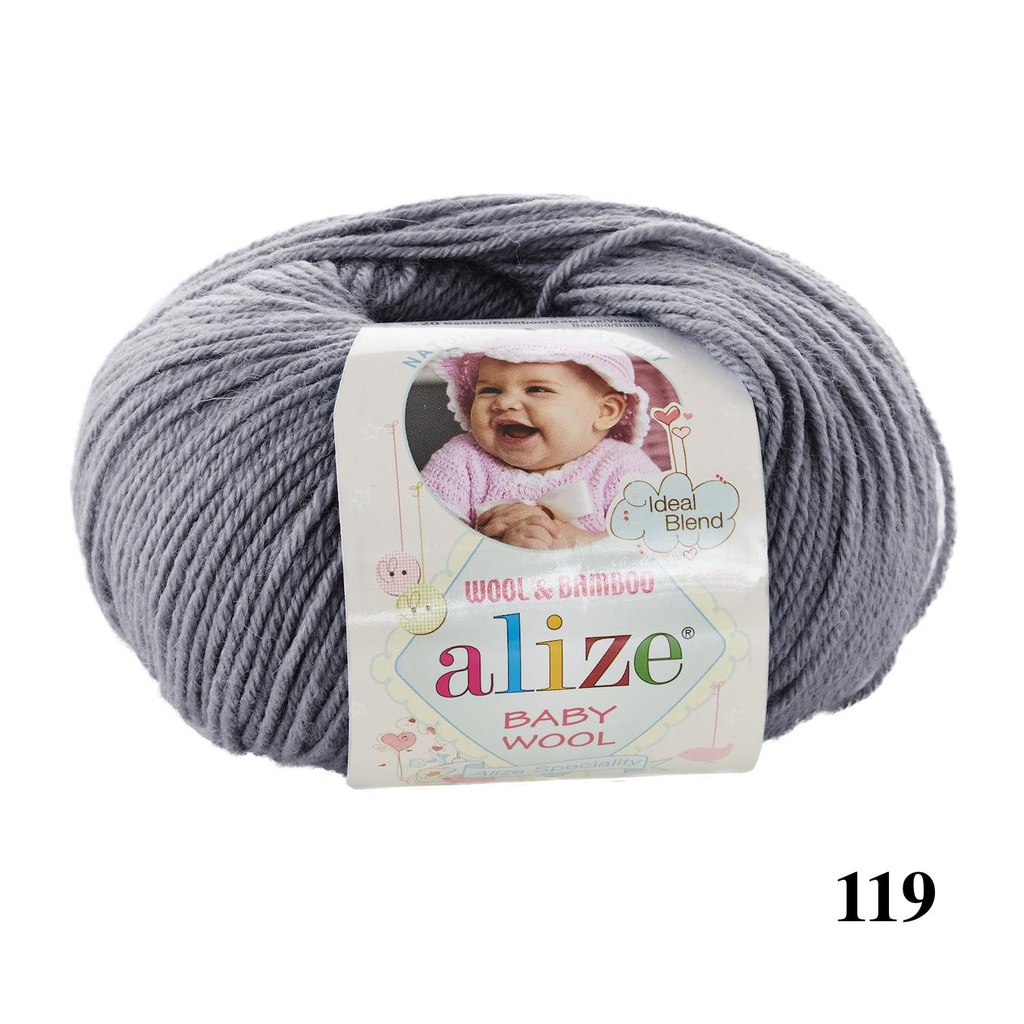 Cuộn len ấm cho em bé màu trơn Baby Wool hãng Alize Yarns đan móc khăn, nón, áo mùa đông siêu mềm ấm