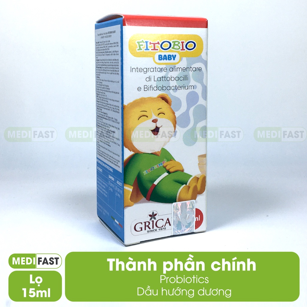 Men vi sinh cho bé Fitobio baby - Hỗ trợ giảm các triệu chứng rối loạn tiêu hóa - giúp bé ăn ngon - lọ 15ml