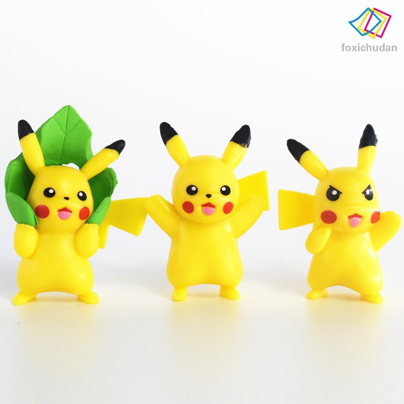 Bộ 6 Mô Hình Pikachu Dễ Thương Trang Trí Tiểu Cảnh