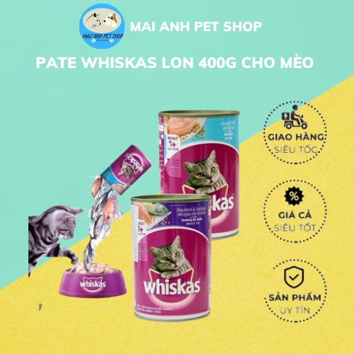 Thức ăn cho mèo Pate Whiskas Adult Lon 400g
