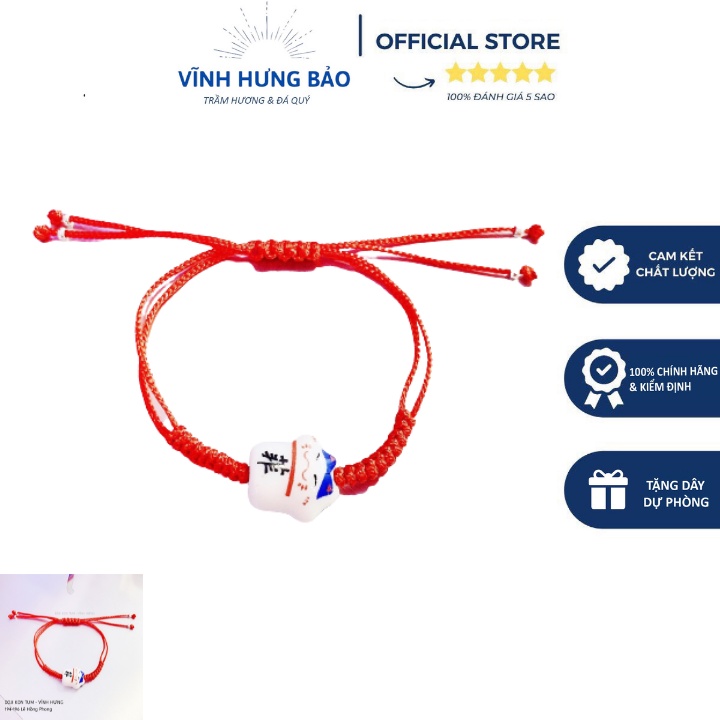 Vòng Tay Chỉ Đỏ Mèo May Mắn Maneki Neko Được Thiết Kế Freesize Dễ Dàng Điều Chỉnh Cho Cả Nam Và Nữ