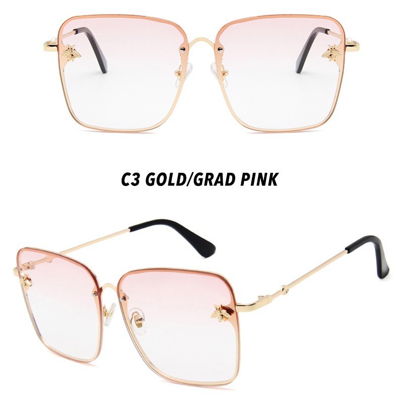 Kính mát vuông không gọng chống tia UV400 cho nữ