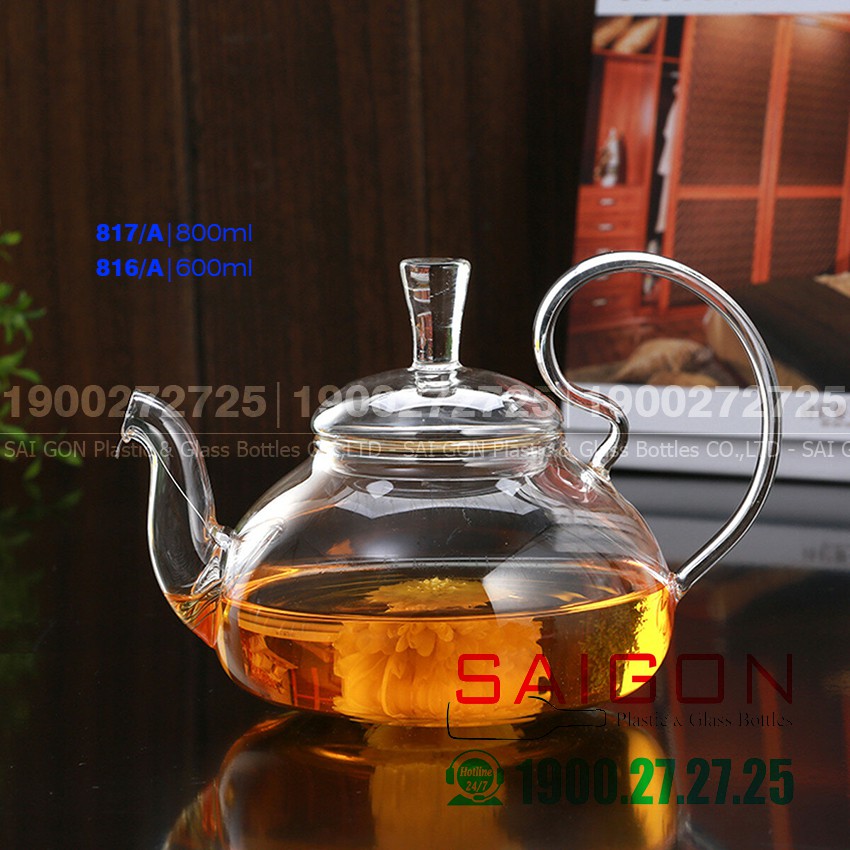 Bình Trà Thủy tinh Wilmax Thermo Tea Pot 600ml , 800ml | Thủy Tinh Chịu nhiệt Cao Cấp