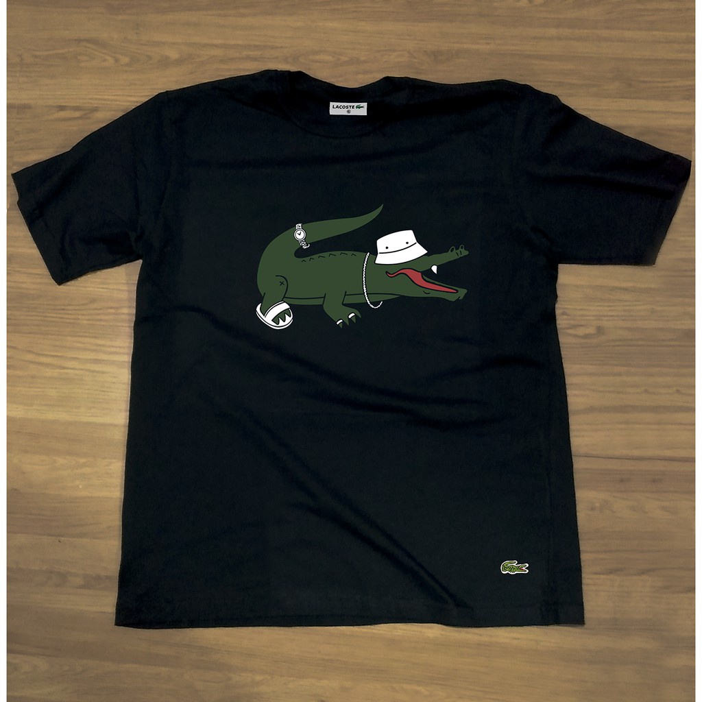 LACOSTE Áo Thun Ngắn Tay In Hình Độc Đáo Thời Trang