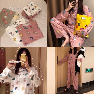 Bộ ngủ sticker vải cotton mềm loại 1