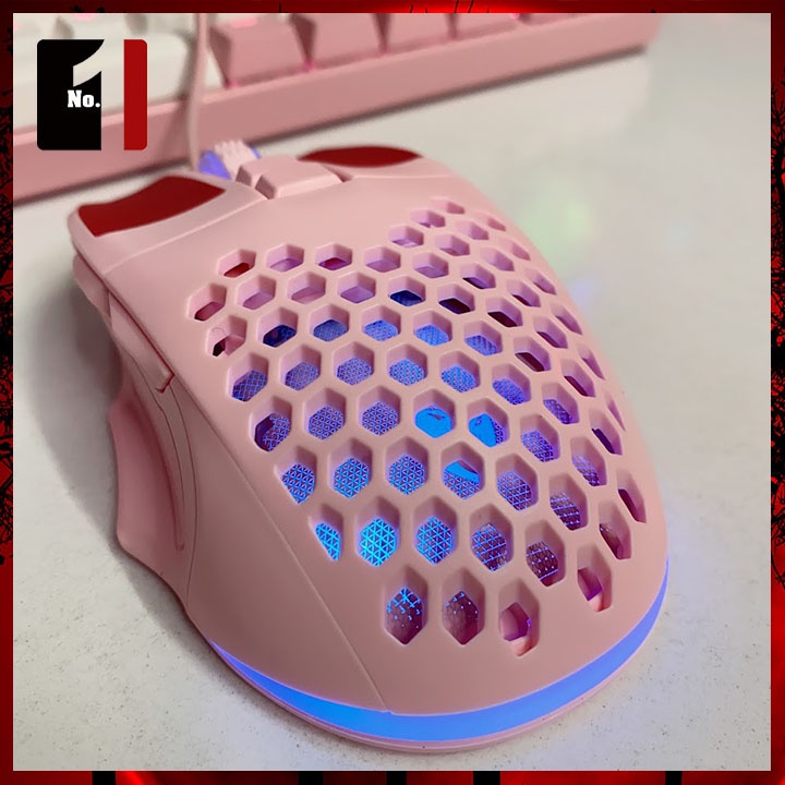Chuột Gaming Máy Tính Màu Hồng Led RGB T-WOLF M4 Chuột Vi Tính Chơi Game Dễ Thương Có Dây Giá Rẻ
