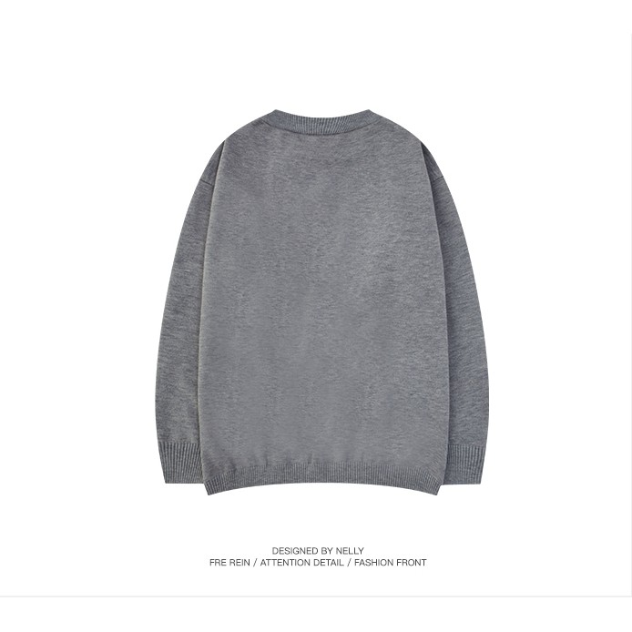 Áo len Nelly Heybig trơn màu xám
