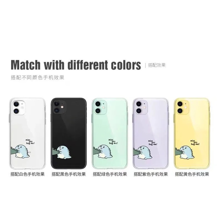Ốp Điện Thoại TPU Mềm Hình Khủng Long Cho Iphone 15 14 Pro Max couple case 13 11 X Xs 6 + 7 + 8 + 11 Plus 12ProMax