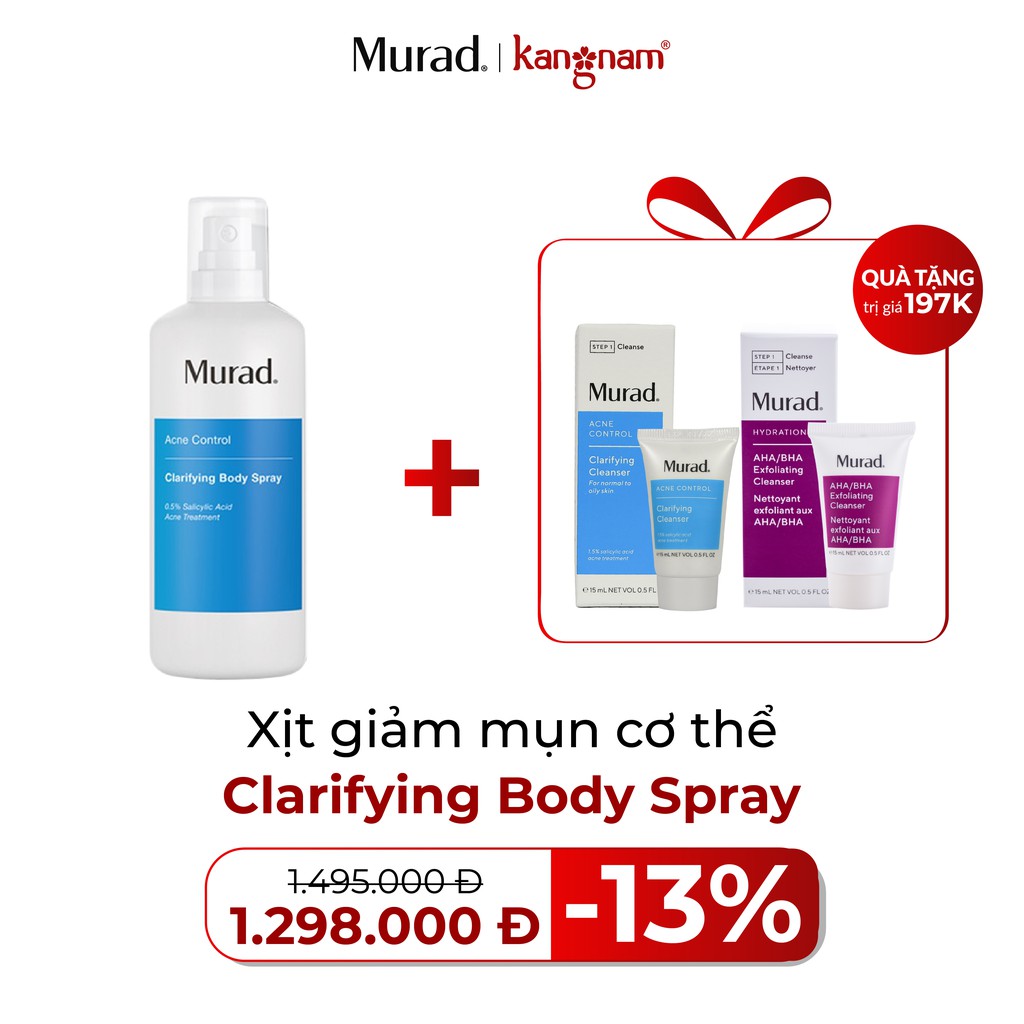 Xịt Giảm Mụn Cơ Thể Và Vi Khuẩn Murad Clarifying Body Spray 125ml