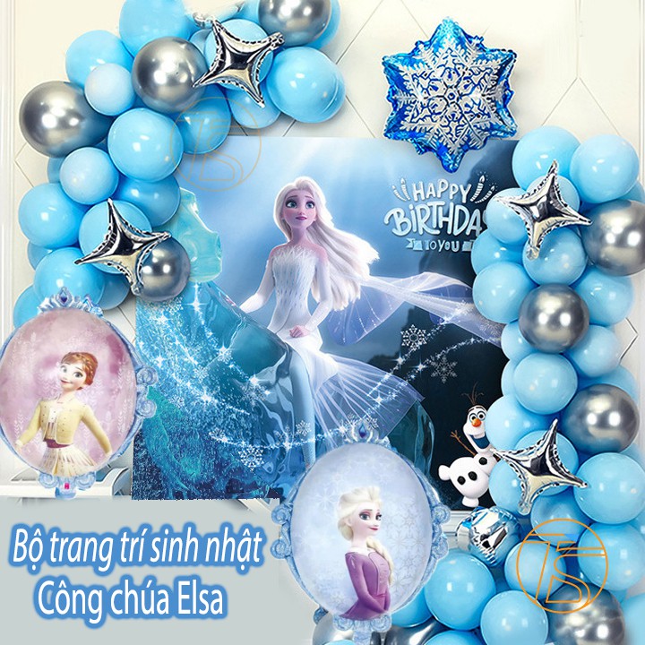 Bong Bóng Trang Trí Sinh Nhật, Thôi Nôi Poster Hình Elsa, Mickey Xinh Xắn Cho Bé Gái, Bé Trai Kèm Ống Bơm Tay SN030