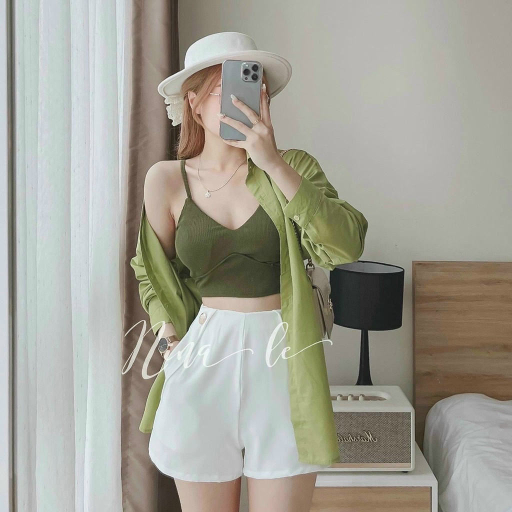 [Miễn Phí Ship 50K-GIAN HÀNG CHÍNH HÃNG] Sét Bộ Nữ Thời Trang Mặc Đi Chơi, Sét Bộ Quần For Áo Lụa Kèm Áo Lót Gân Có Mút