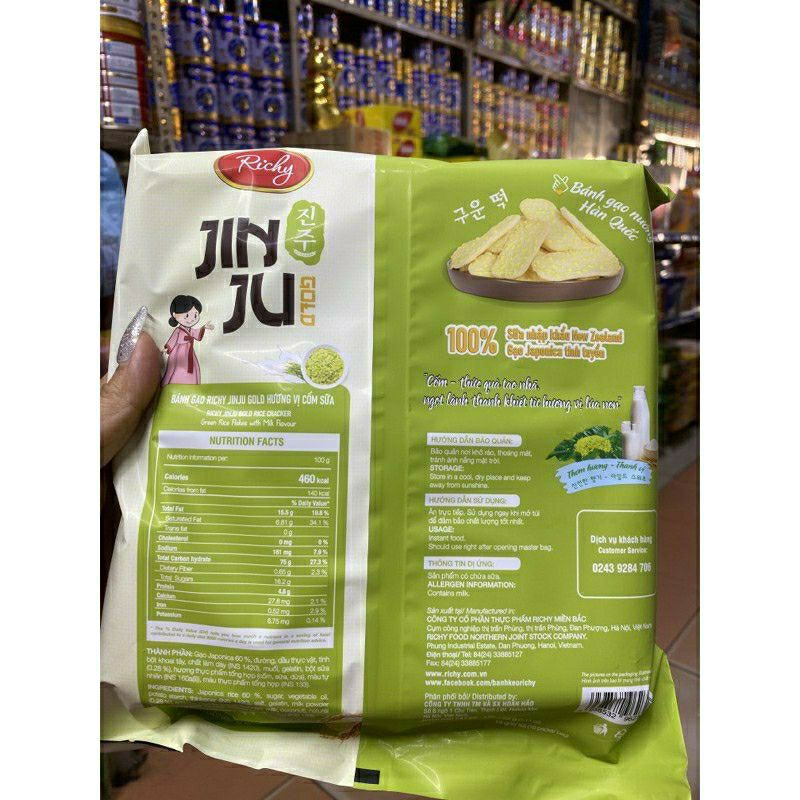 Bánh gạo nướng hàn quốc JINJU( vị cốm sữa ) túi 145g