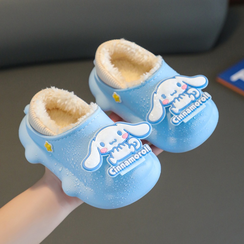 Dép Bông Đi Trong Nhà ST1 Sanrio HelloKitty mymelody Kuromi Cinnamon Mềm Mại Chống Trượt Giữ Ấm Mùa Đông Cho Bé Gái