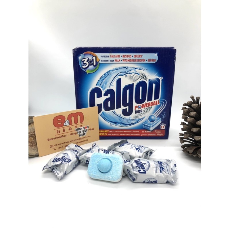 Viên vệ sinh tẩy lồng giặt máy giặt Calgon - Hàng Pháp