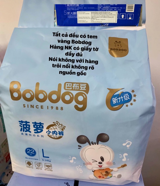 [FREESHIP TPHCM] 1 thùng tã dán Bobdog Dâu size S78-M72-L66 miếng dành cho bé gái