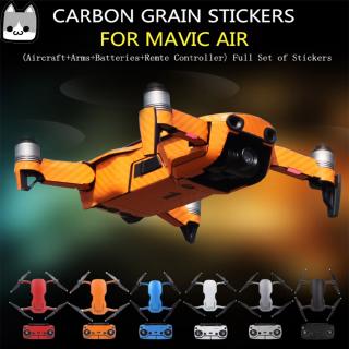 Sunnylife Full Set 3D Effect Waterproof Anti-scratch PVC Carbon Grain Graphic Stickers Skin Decals for DJI MAVIC AIR 