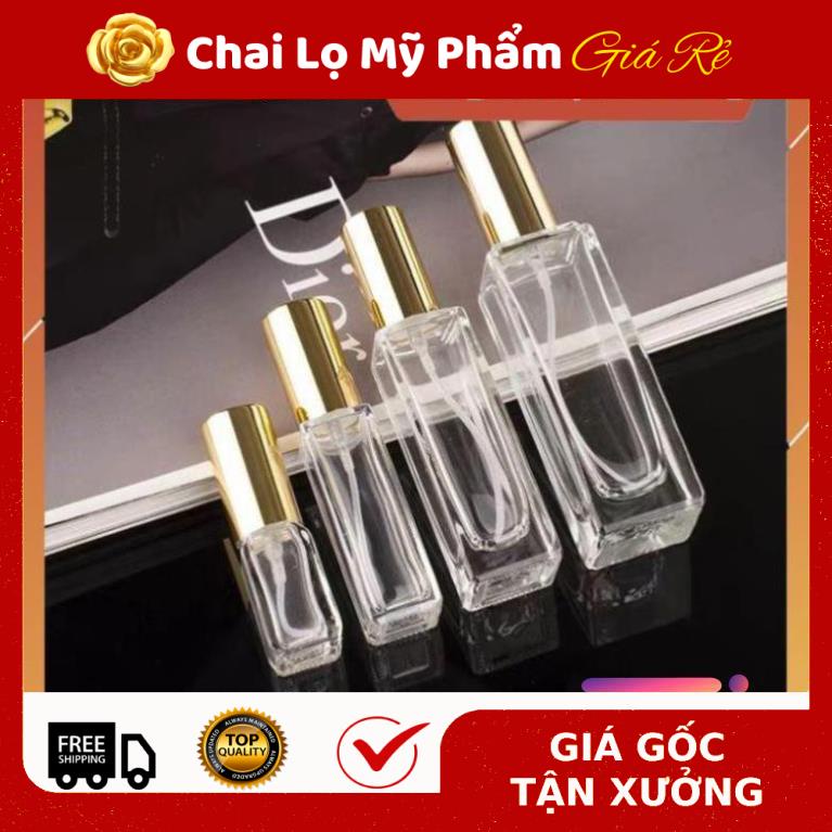 Lọ Chiết Nước Hoa ❤ RẺ VÔ ĐỊCH ❤ Lọ chiết nước hoa vuông 25ml,20ml,10ml,5ml đựng dầu thơm, phụ kiện du lịch