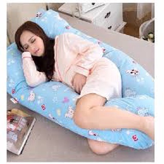 Gối ôm bà bầu hình chữ U vải cotton cao cấp,size 120cm×75cm