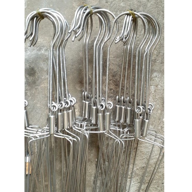 10 móc Inox 3 sợi bẻ vai dây treo hoa lan và cây cảnh dài tổng thể 90cm bền đẹp và không rỉ.