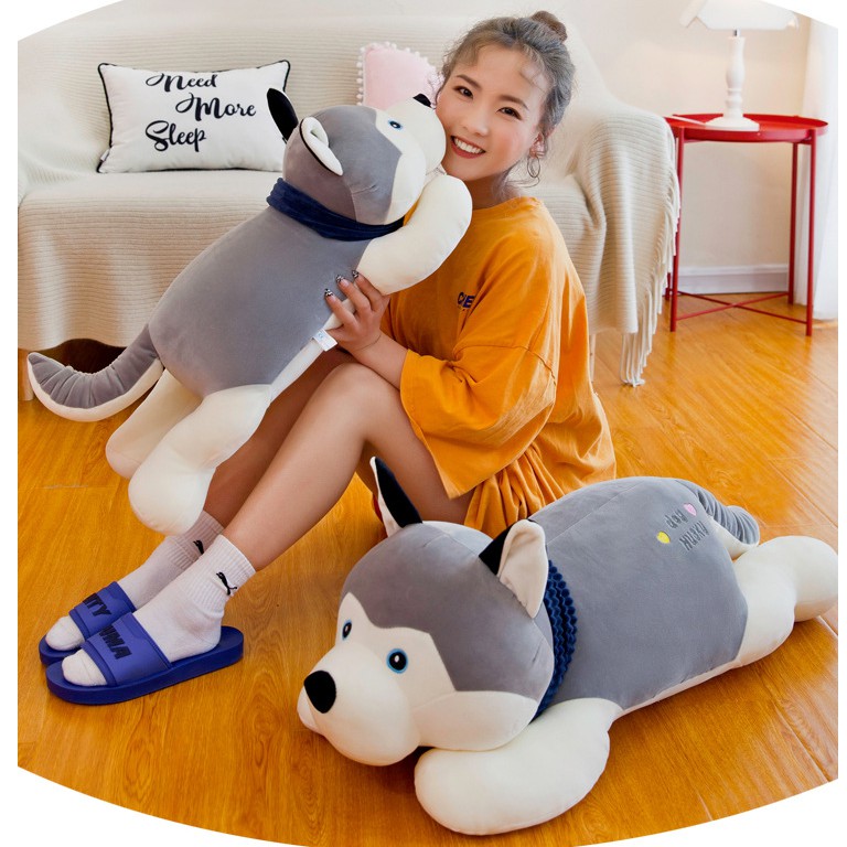 [CHUYÊN SỈ GIÁ SỐC] Gấu Bông Husky Quàng Khăn Siêu Cưng 2 Size