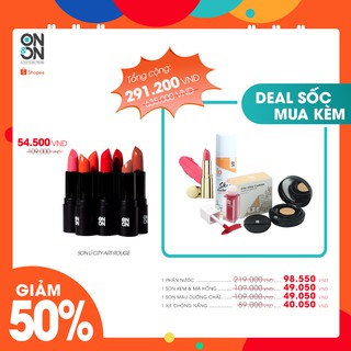 [ Có Kèm Deal Sốc ] Son Lỳ City Art Rouge On&On  Cao Cấp Màu Tự Nhiên Mịn, Bám Siêu Lâu, Kích Hồng Tự nhiên