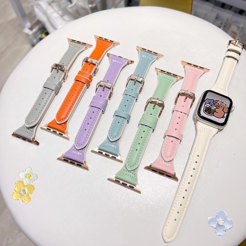 Dây đeo da cho đồng hồ thông minh Apple Watch series 7 6 SE 5 4 3 41 45 42 38 40 MM 44