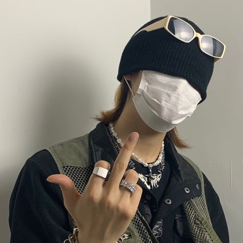 Mũ len dệt kim phong cách hip hop Hàn Quốc cá tính thời trang