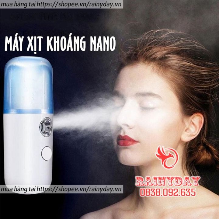 Máy phun sương tạo độ ẩm bình xịt khoáng nano xông chăm sóc cho da mặt cầm tay mini - Máy Phun Xương Xịt Khoáng NaNo