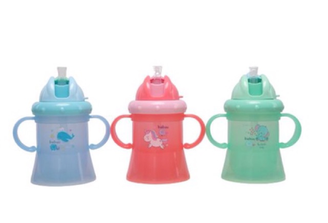 Bình Tập Uống Nước & Sữa ống hút có tay cầm Babuu Baby Cao Cấp - Dung Tích 180ml (17940)l