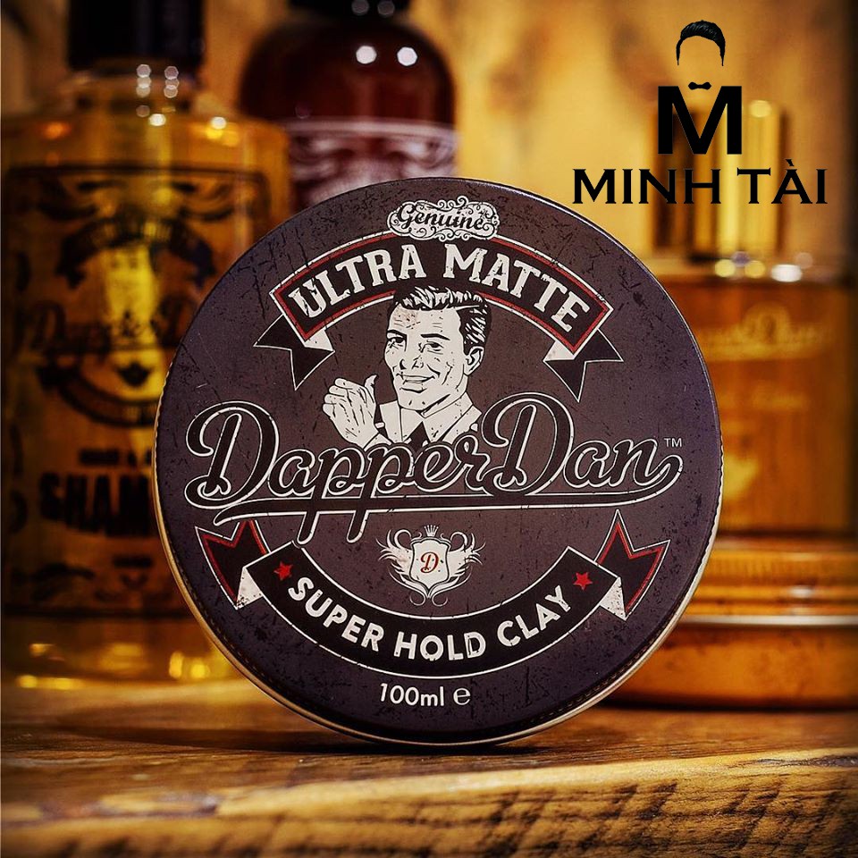 Sáp Vuốt Tóc Nam DAPPER DAN Ultra Matte Super Hold CLay 100g + Xịt Dưỡng Tóc AZENMAN Parana 20ml + Lược Chải Tóc Texture