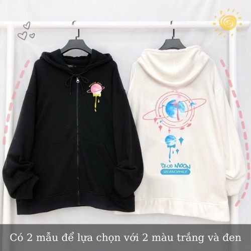 Áo Khoác nỉ Hoodie form rộng chống nắng chất nỉ dành cho nam nữ LOKI SHOP in hình Cầu Pink Plante Unisex