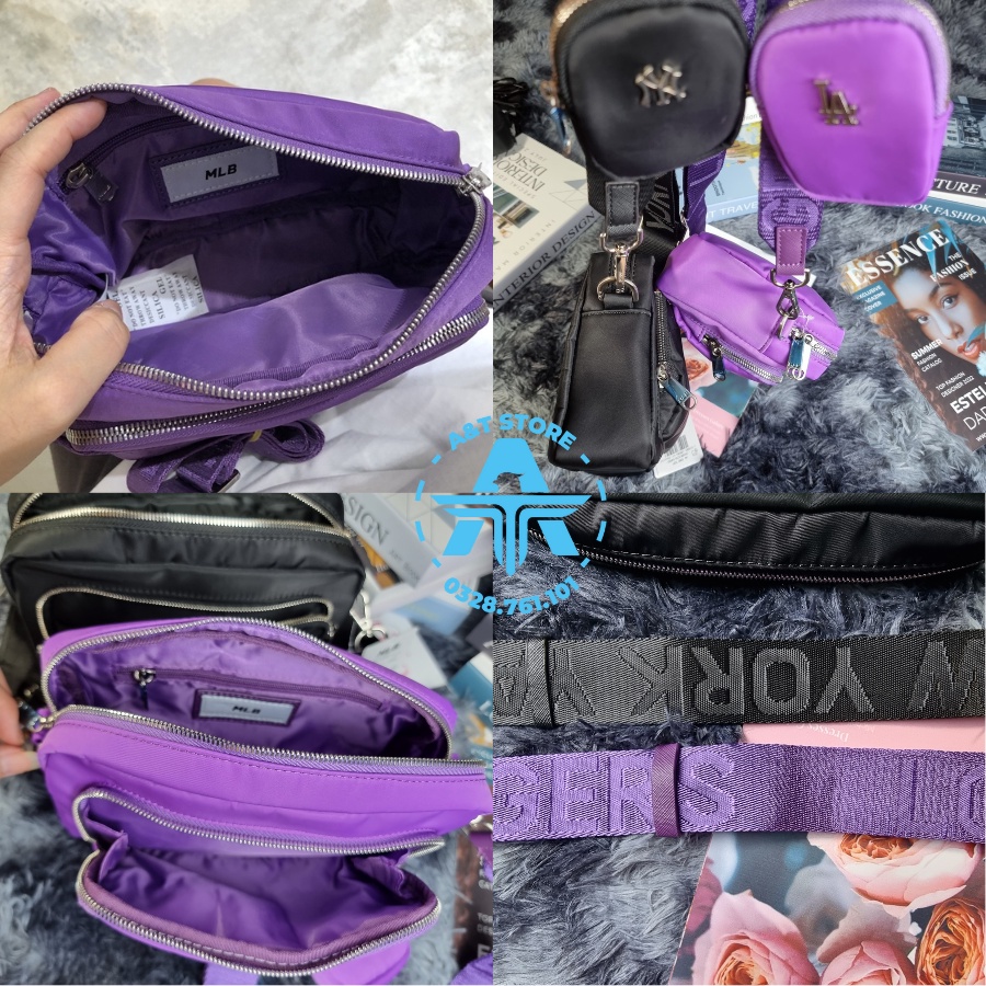 ( Chuẩn Hãng ) Túi Đeo Chéo MLB NY Nylon Ripstop Dodgers Full Tag Code