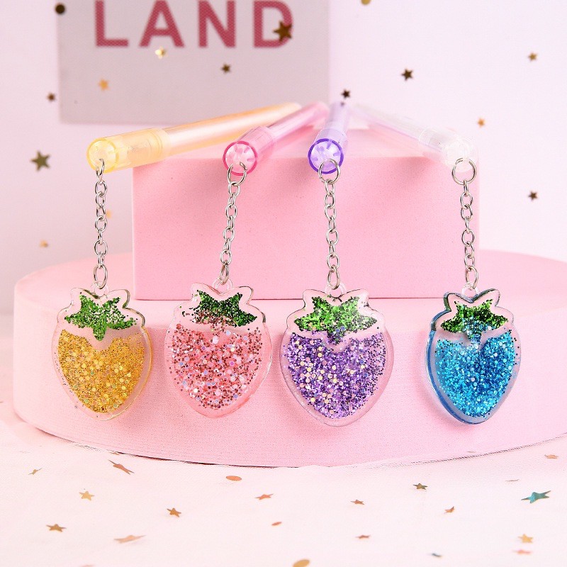 Bút bi nước móc quả dâu lấp lánh