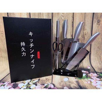 Bộ dao làm bếp inox 6 món đúc nguyên khối hàng cao cấp xuất Nhật Bản