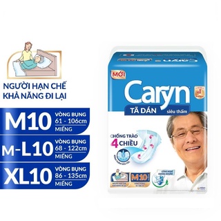 Bỉm, tã dán Caryn 10 miếng size M, L, XL Tã người già