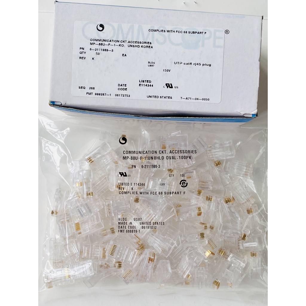 Hạt mạng,Đầu bấm mạng Cat6 UTP chân đồng