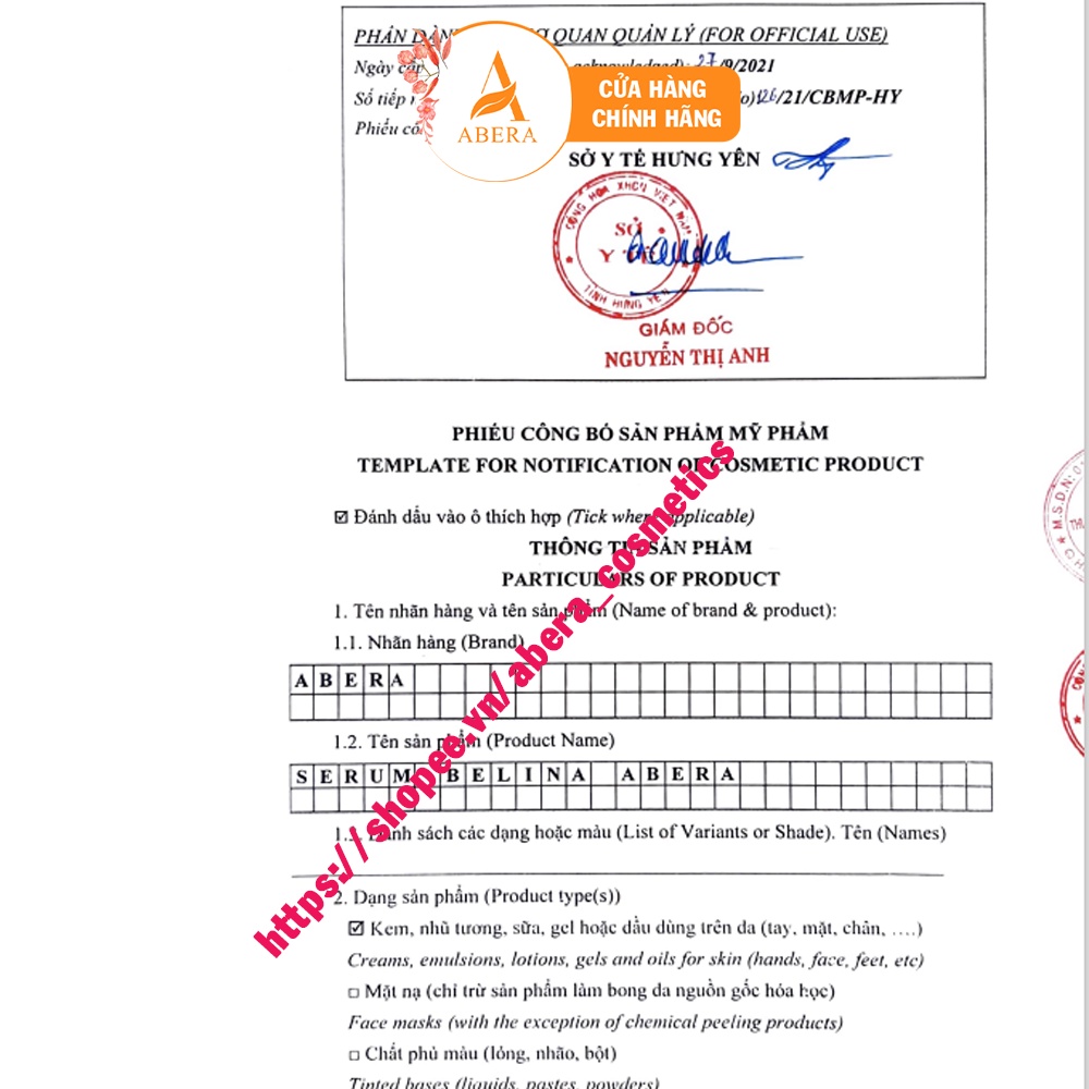 Serum hồng môi khử thâm Belina Abera 20ml - Dưỡng môi hồng căng bóng tự nhiên, giảm thâm môi, khô môi nứt nẻ nhanh chóng