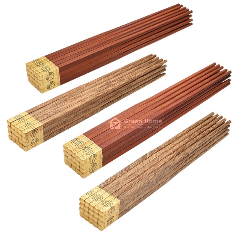 5 Đôi Đũa Cánh Gà Mạ Đầu Đồng Cao Cấp - Không Sử Dụng Hóa Chất Đảm Bảo Oan Toàn Thực Phẩm Phong Cách Nhật Bản