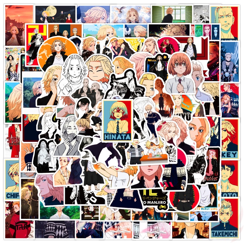 Bộ 100 miếng hình dán họa tiết tokyo revengers hỗn hợp chủ đề B trang trí laptop/ hành lý DIY