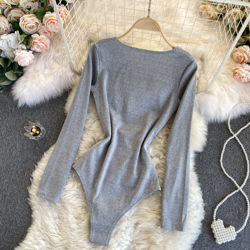 Bodysuit nữ dài tay cut out màu trơn BB04 | BigBuy360 - bigbuy360.vn