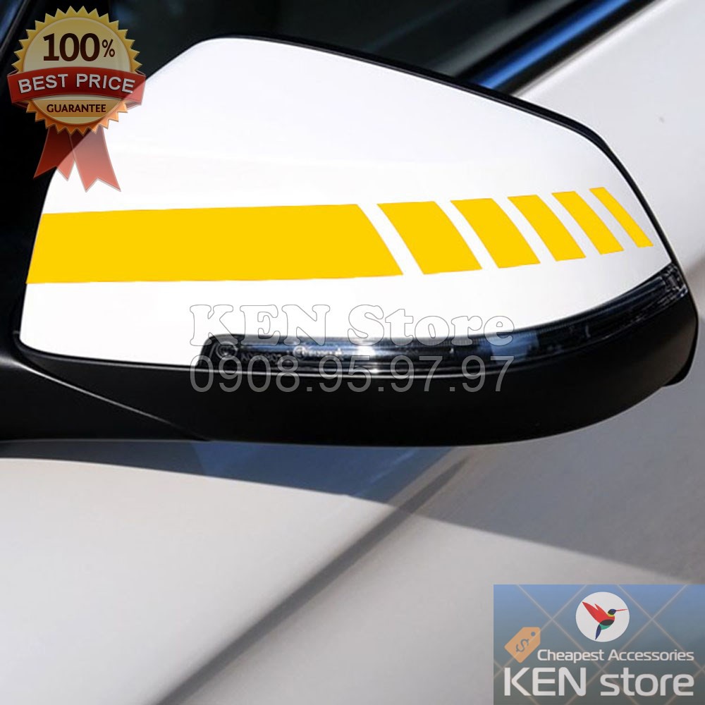 Decal dán gương chiếu hậu cho xe ô tô V2